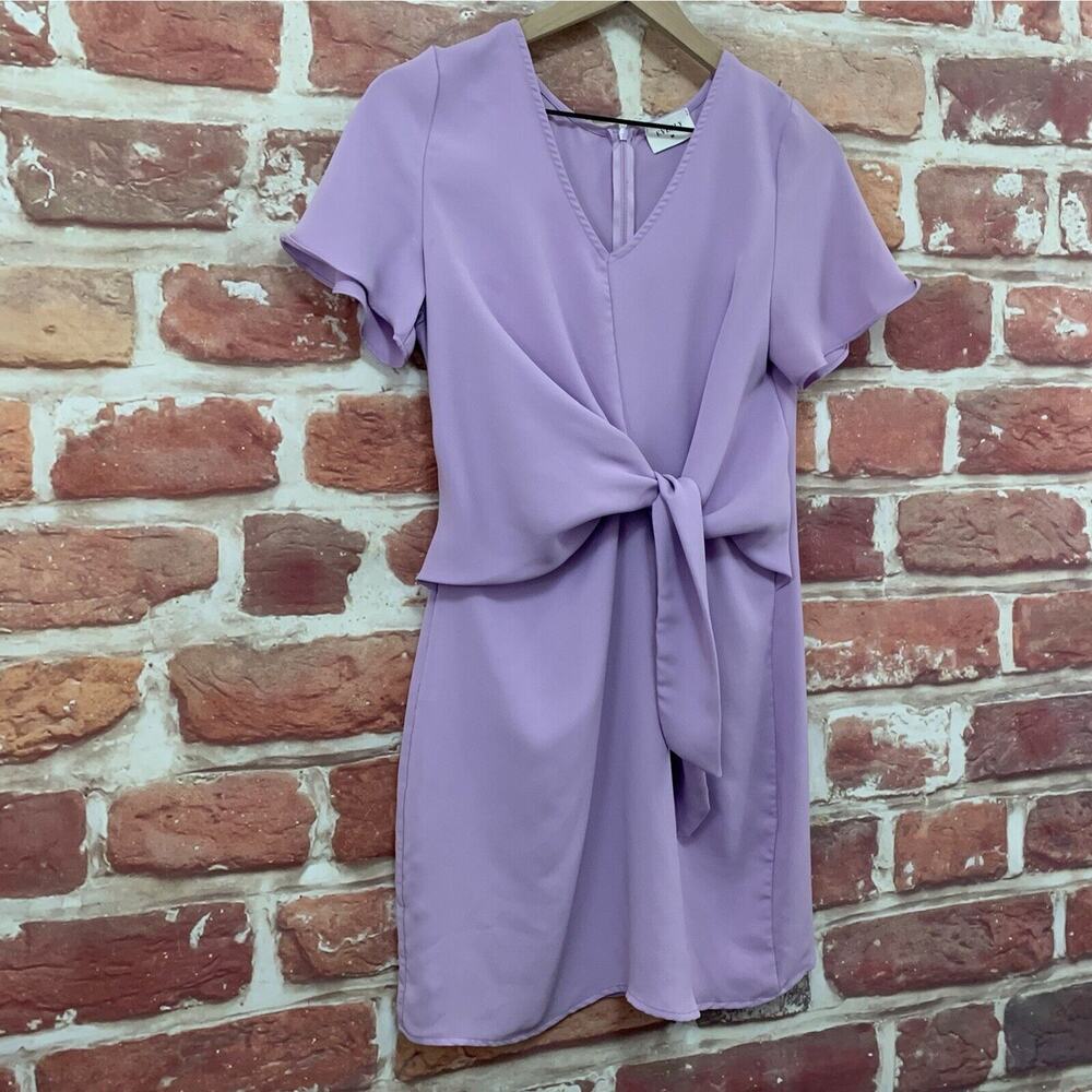 Anthropologie Everly Dress Women's Small Purple Tie Accent Casual Work Zip Up - Picture 2 of 10